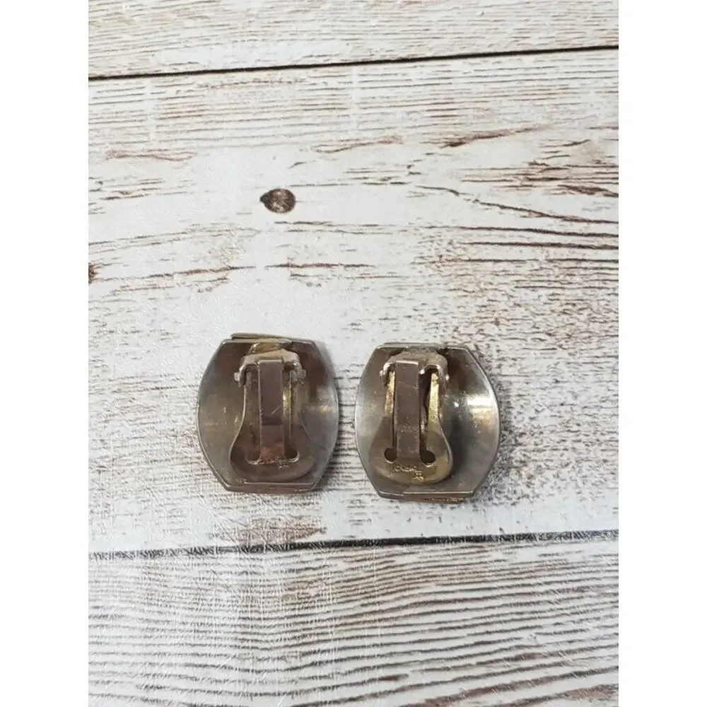 Vintage Trifari Clip On Earrings with Scale Pattern
